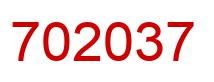 Number 702037 red image