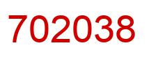 Number 702038 red image