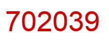 Number 702039 red image