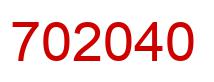 Number 702040 red image