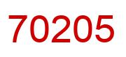 Number 70205 red image