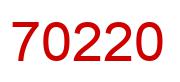 Number 70220 red image