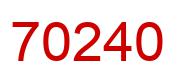 Number 70240 red image