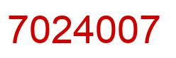 Number 7024007 red image