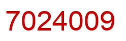 Number 7024009 red image