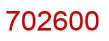 Number 702600 red image