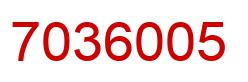 Number 7036005 red image