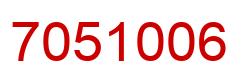 Number 7051006 red image