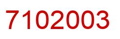 Número 7102003 imagen rojo