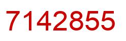 Number 7142855 red image