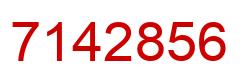 Number 7142856 red image