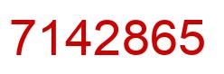 Number 7142865 red image