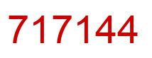 Number 717144 red image