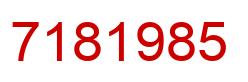 Número 7181985 imagen rojo