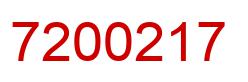 Number 7200217 red image