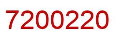 Number 7200220 red image