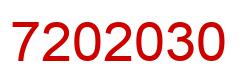 Number 7202030 red image