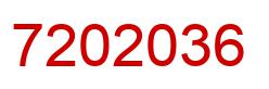 Number 7202036 red image
