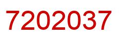 Number 7202037 red image