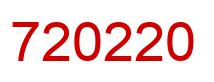 Number 720220 red image