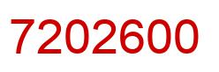 Number 7202600 red image