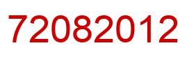 Number 72082012 red image