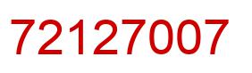Number 72127007 red image