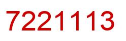 Number 7221113 red image