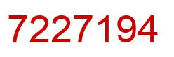 Number 7227194 red image
