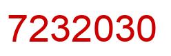 Number 7232030 red image