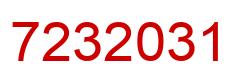 Number 7232031 red image