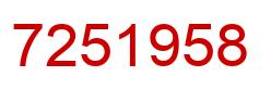 Number 7251958 red image