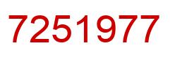 Number 7251977 red image