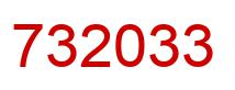 Number 732033 red image