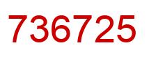 Number 736725 red image