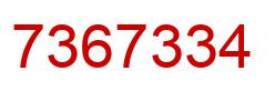 Number 7367334 red image
