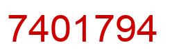 Number 7401794 red image