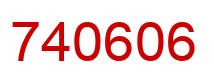 Número 740606 imagen rojo