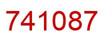 Number 741087 red image