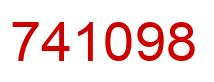 Number 741098 red image