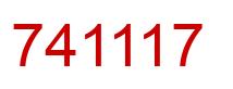 Number 741117 red image