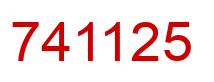 Number 741125 red image