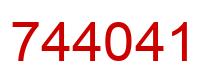 Number 744041 red image