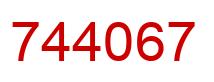Number 744067 red image