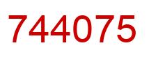 Number 744075 red image