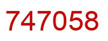 Number 747058 red image
