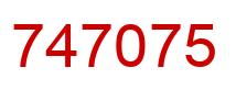 Number 747075 red image