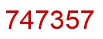 Number 747357 red image