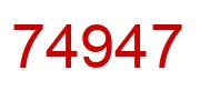 Number 74947 red image