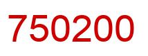 Número 750200 imagen rojo